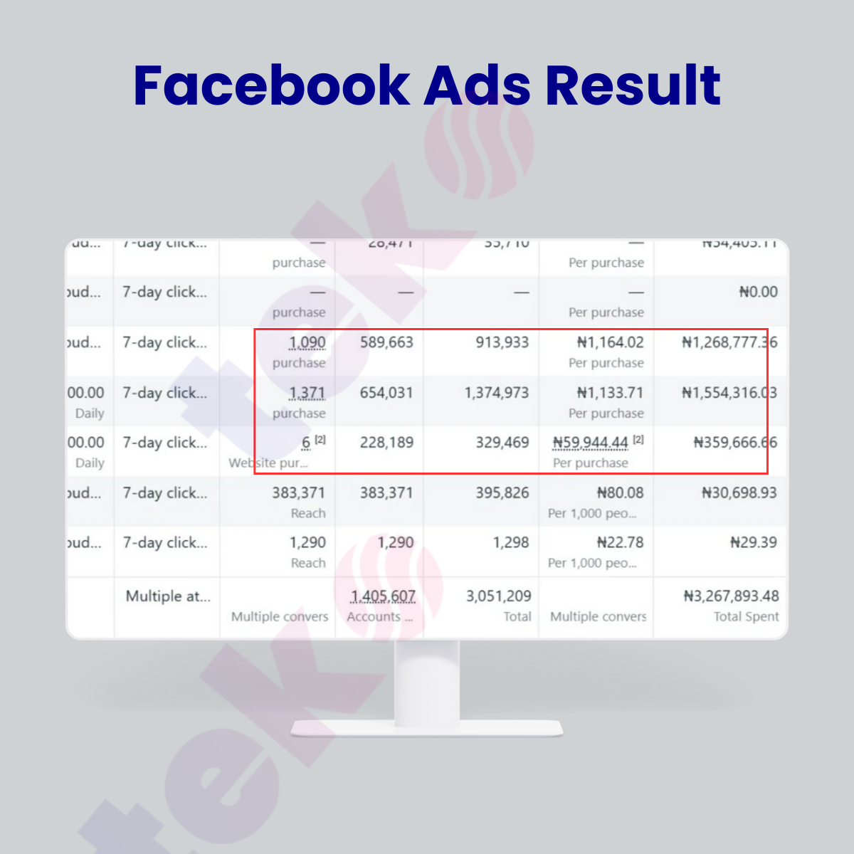 Facebook Ads Campaign Result