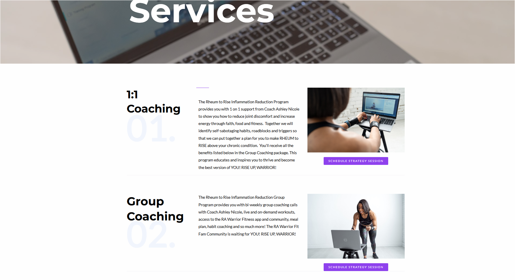 RA Warrior Fitness redesigned website